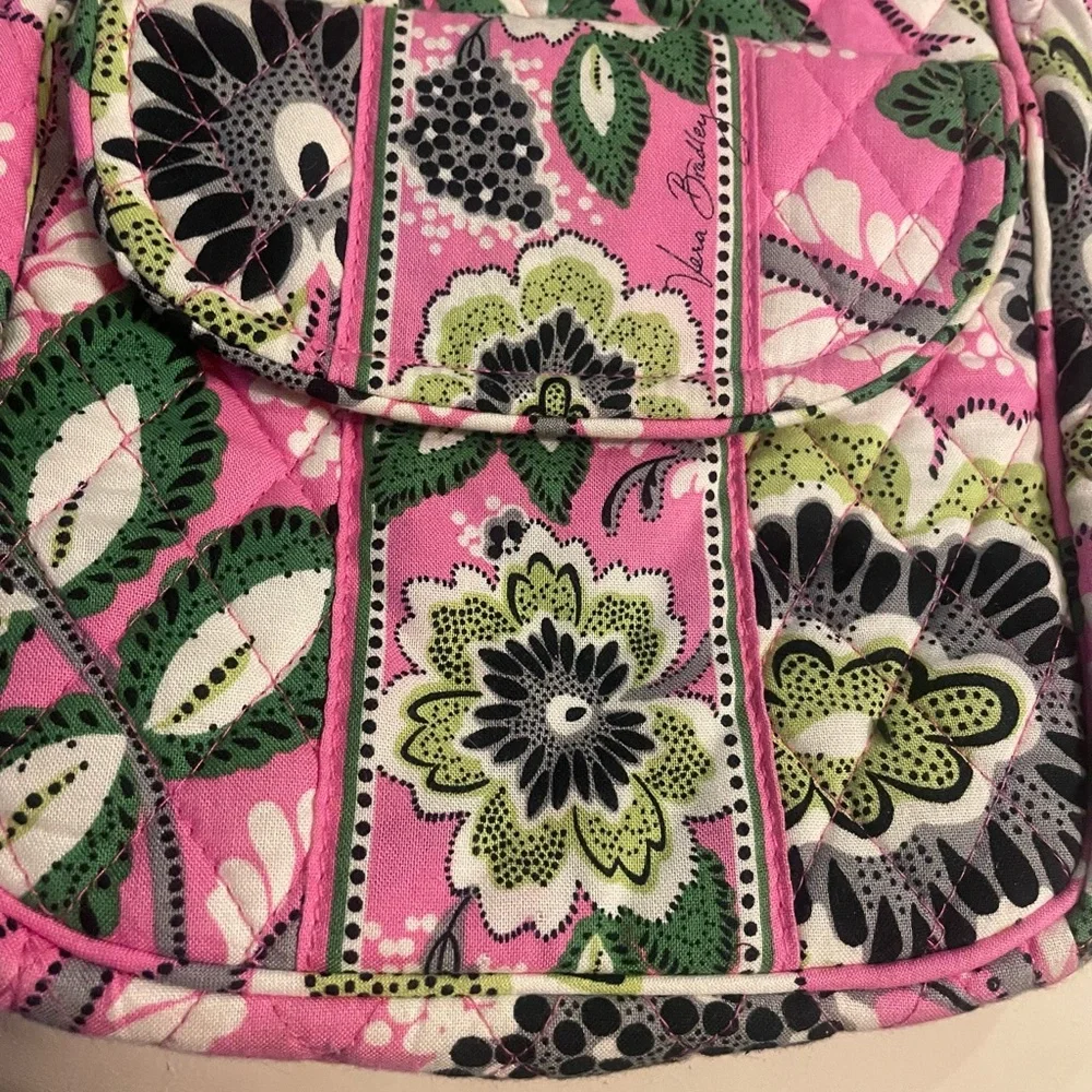 Vera Bradley Pink and Green Floral Shoulder Bag - Picture 5 of 7